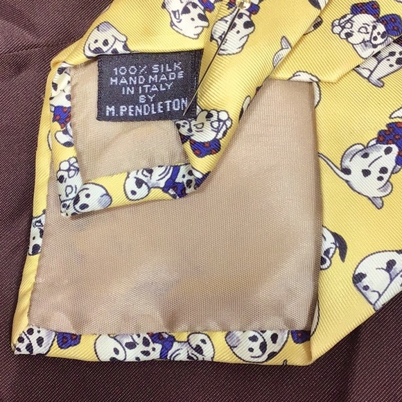 VTG The Eagle’S Eye Dalmatian Puppies 💯% Silk Handmade in Italy 🇮🇹 58”L Tie - Picture 3 of 7